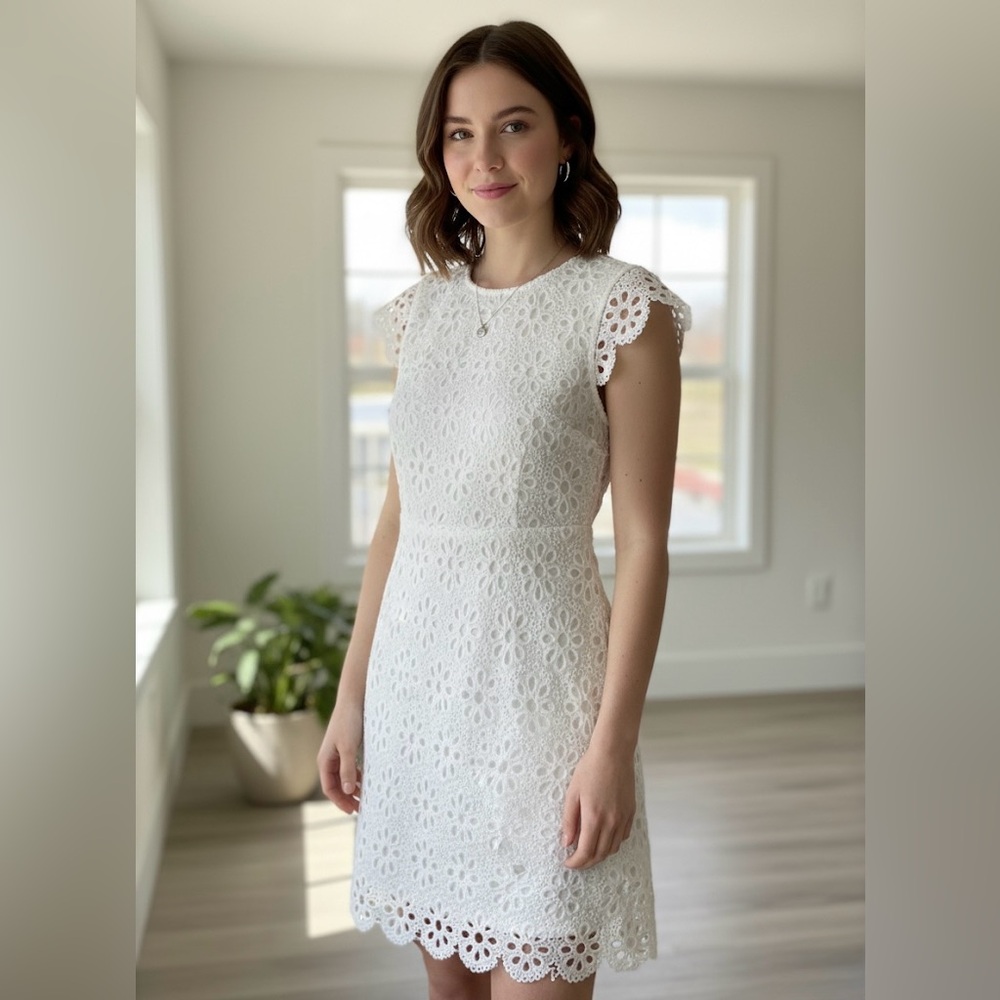 Chic White Lace Mini Dress